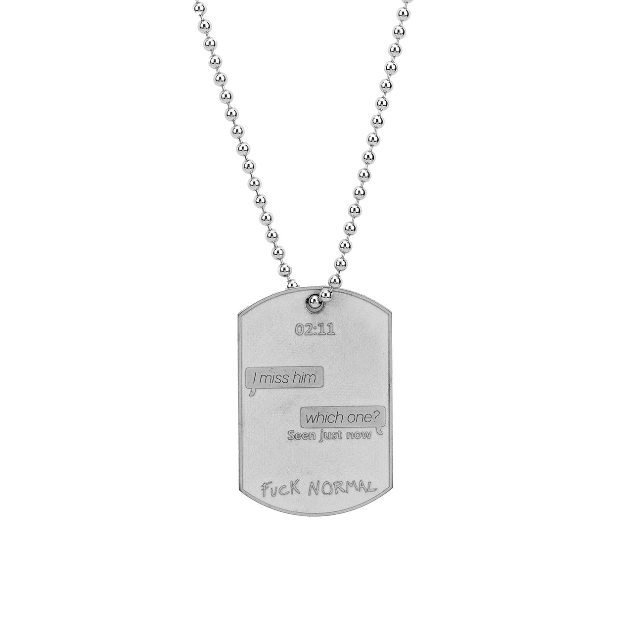 Military Big White Rhodium Miss Him