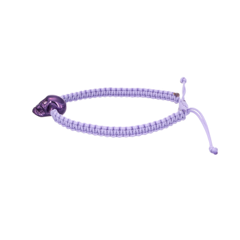 Violet Braided Bracelet With Smooth Skull Purple Nanoceramic And Violet Stones
