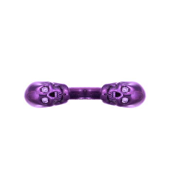 Double Skull Ring With Purple Nanoceramic Coating And Violet Stones