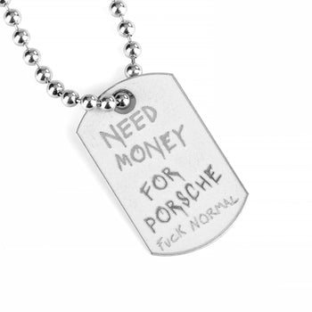 Military Small White Rhodium Porsche