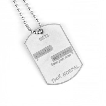 Military Big White Rhodium Miss Him