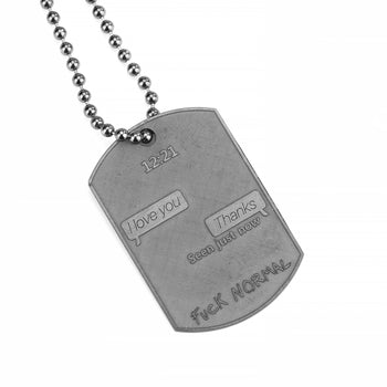 Military Big Black Rhodium Love Thanks