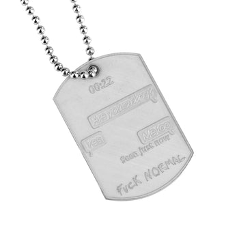 Military Big White Rhodium Me Too