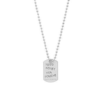 Military Small White Rhodium Porsche