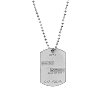 Military Big White Rhodium Miss Him