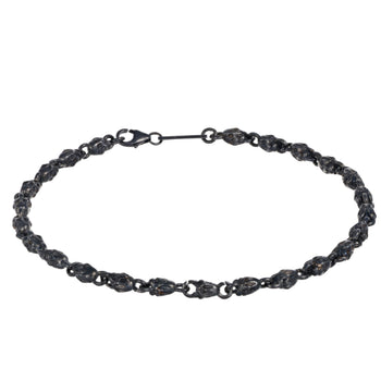 Mini Skull Bracelet In Black (20 Cm)